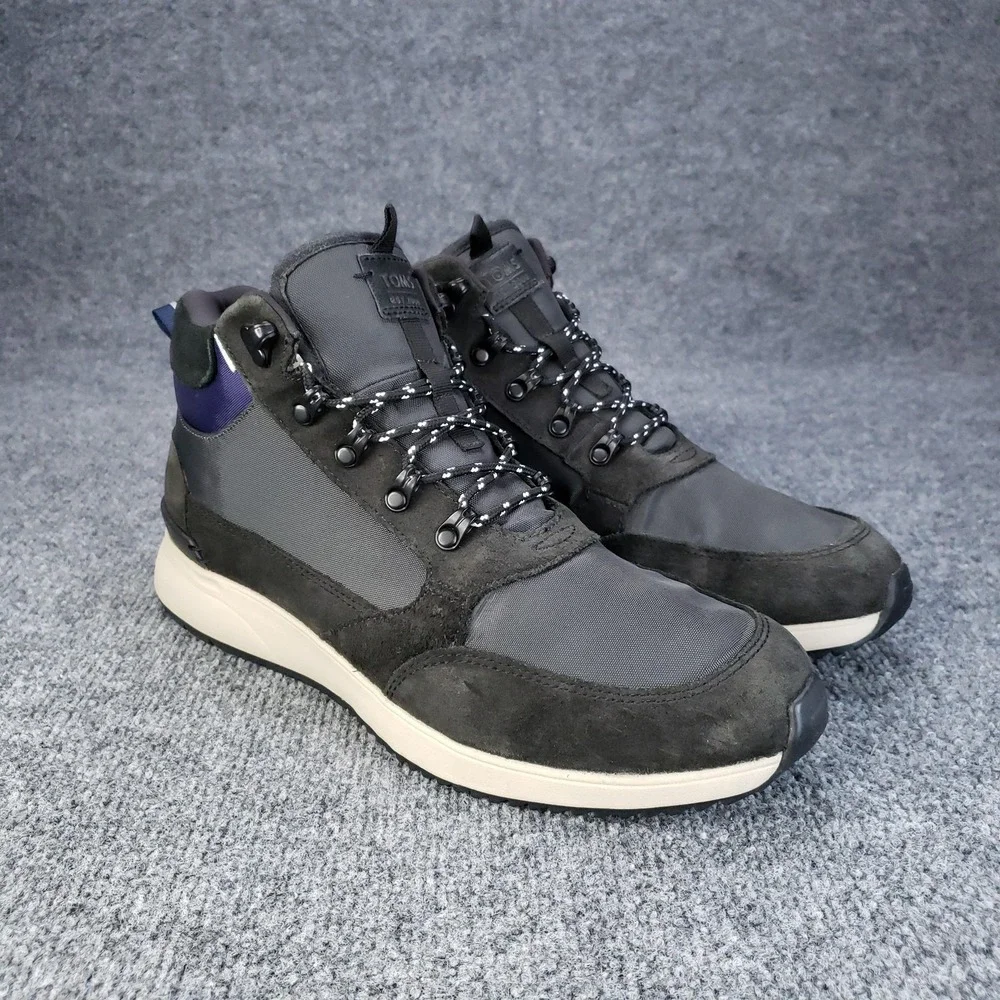 Toms Skully Boots Mens Size 11.5‎ Gray Black High Top Shoes Hiking Outdoor